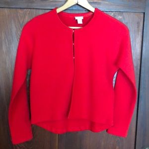 Red sweater, Chico’s size “0”.  (small-medium).